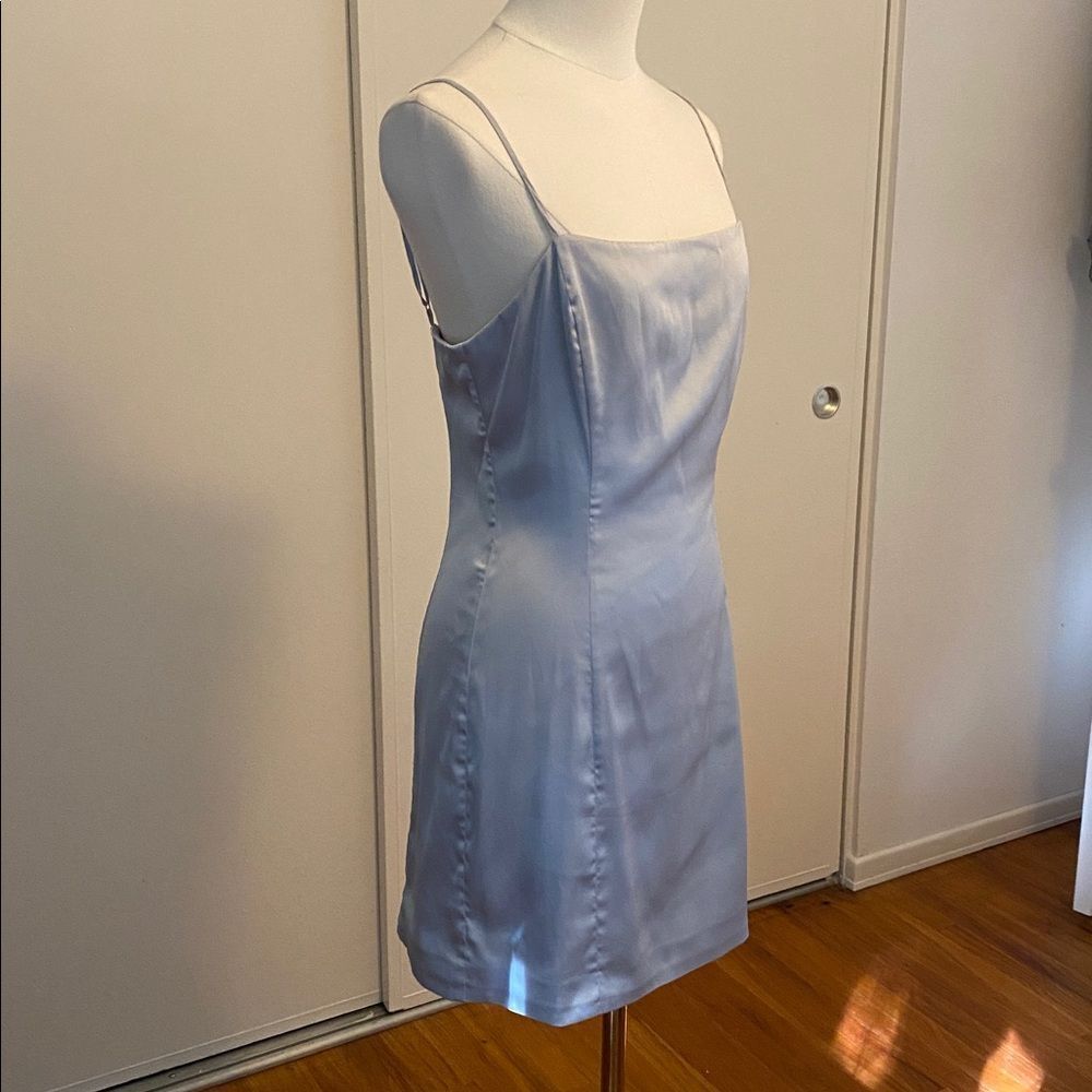 Sunday Best Shimmer Satin Squareneck Micro Dress Size 6 - Picture 7 of 16
